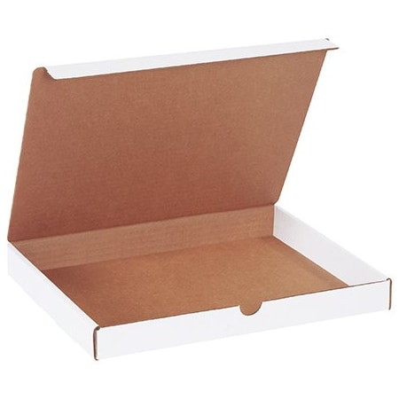 Box Packaging Corrugated Literature Mailers, 12-1/8L x 9-1/4W x 1-1/4H, White, PK50 ML1291R